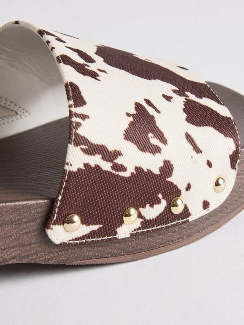 torrid Brown & White Cow-Print Slide Mules - Picture 4 of 4